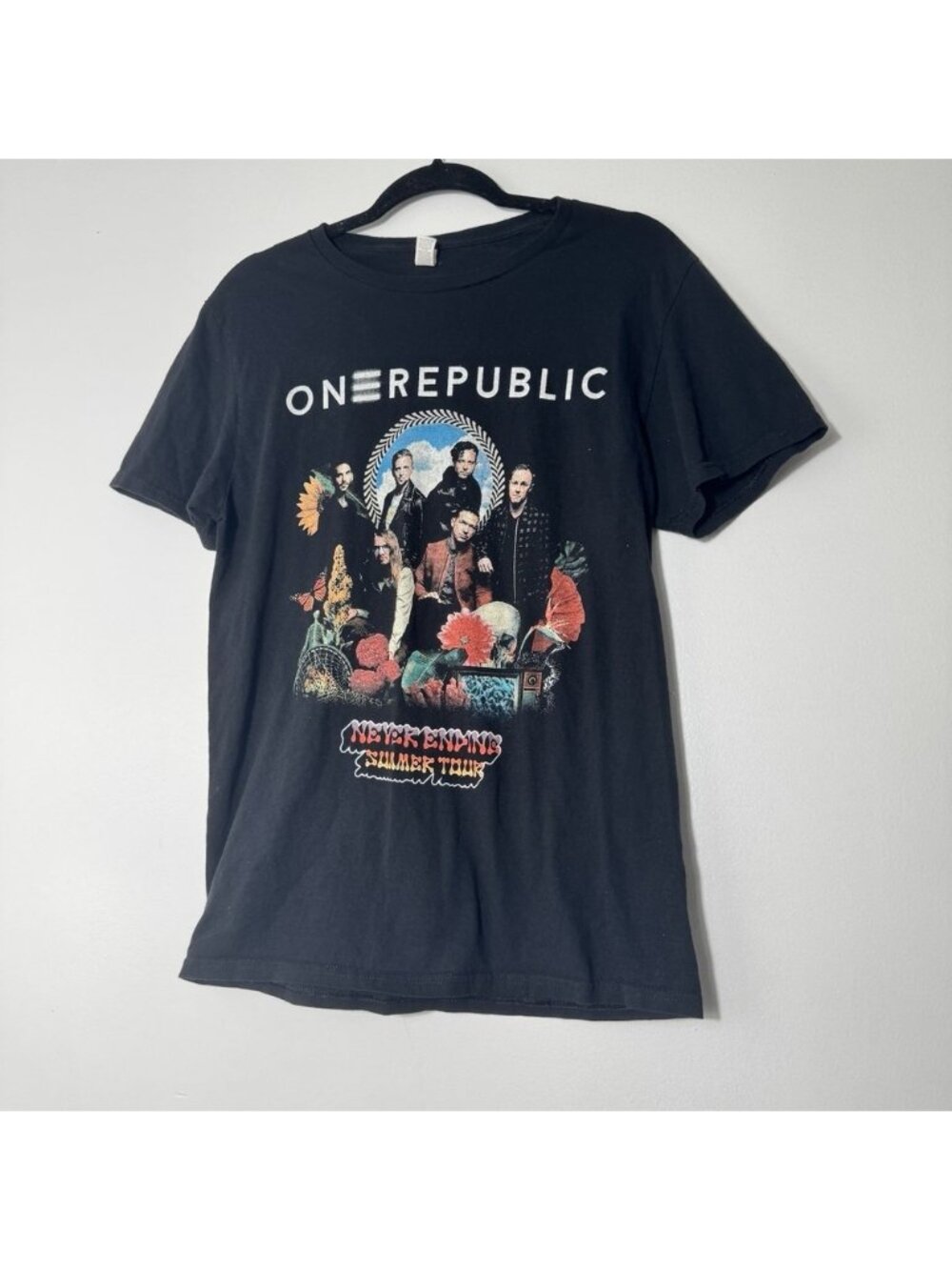 One republic Never Ending Summer Tour Black T-shirt Unisex Sz M Band Picture